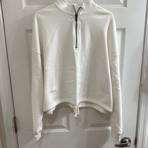 Women's White Half-Zip Sweater